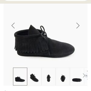 Kids Black Moccasin Shoes